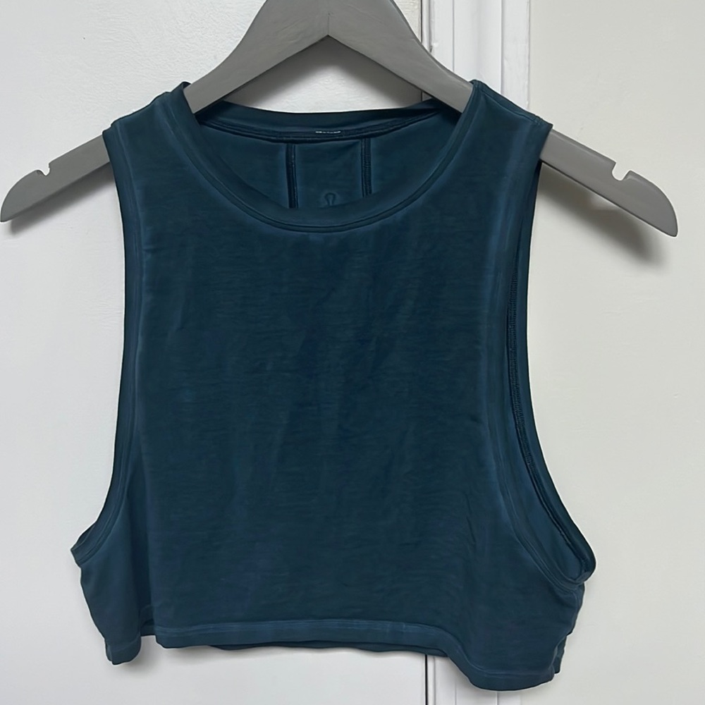 Teal cropped tank